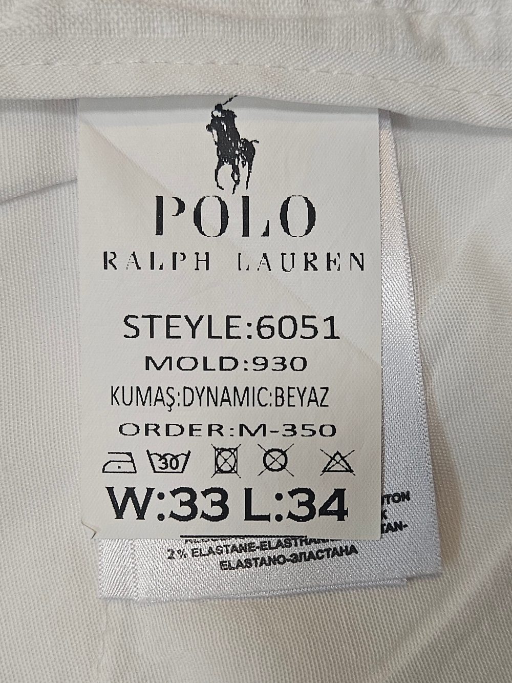Polo Ralph Lauren Pants White Drawstring Tapered Men Size W33 L34 (Fits Like 29) - Picture 8 of 16